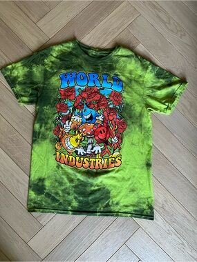 World Industries Skate Green Tie-Dye Graphic Short Sleeve Tee
